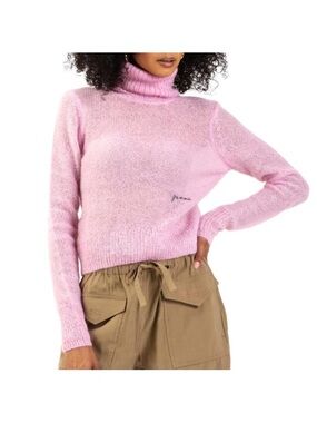 GANNI mohair highneck sweater in lilac sachet